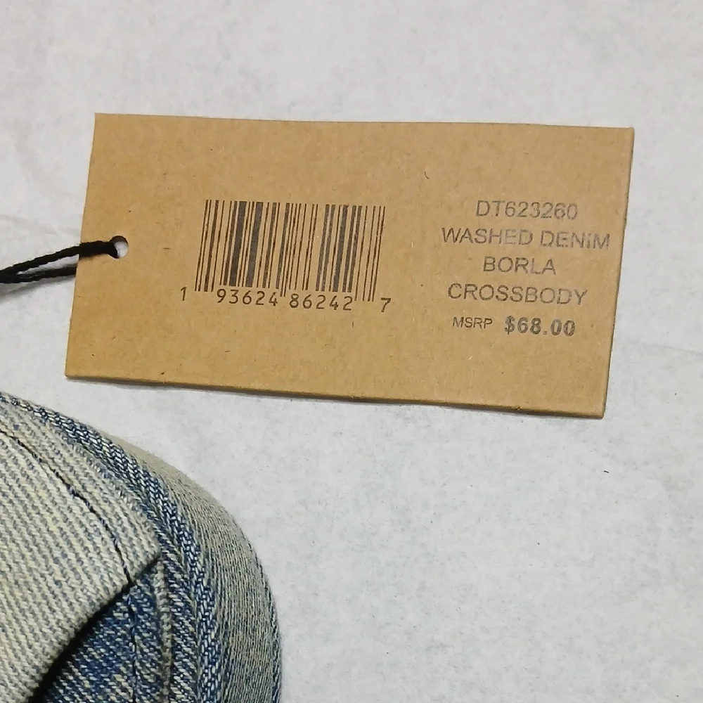 Steve Madden Washed Blue Denim Borla Crossbody - Picture 2 of 16